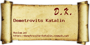 Demetrovits Katalin névjegykártya