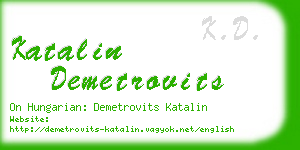 katalin demetrovits business card